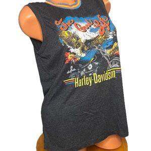 HARLEY DAVIDSON Women’s Muscle Tank Top L Charcoal THE GOOD LIFE